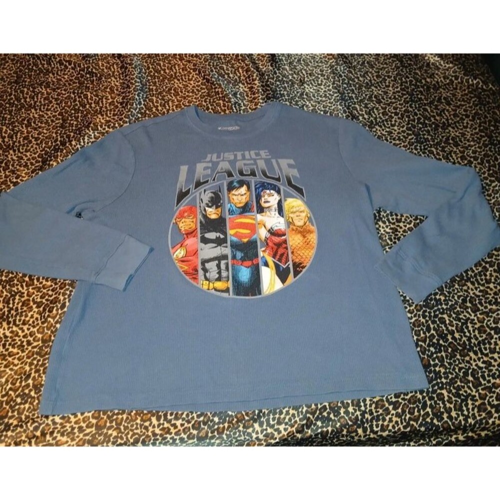 **DC Comics Justice League Men's Long Sleeve Thermal Graphic Shirt size  XL